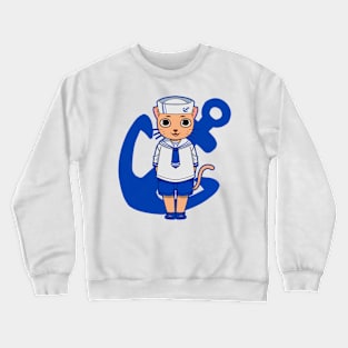 Navy cat Crewneck Sweatshirt